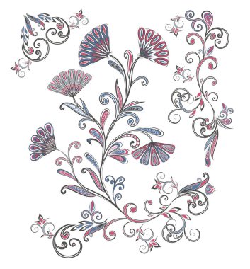 Fantastik buket. Arka planda etnik geleneksel tarzı.