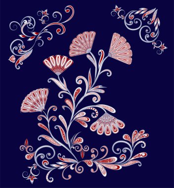 Fantastik buket. Arka planda etnik geleneksel tarzı.