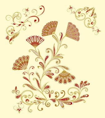 Fantastik buket. Arka planda etnik geleneksel tarzı.