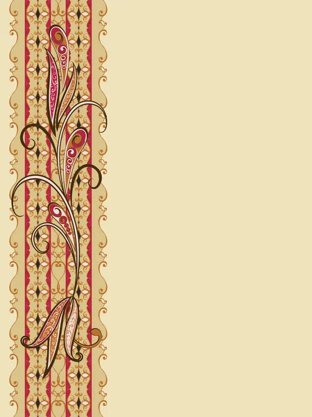 Modello Vintage Astratto Con Fiori Decorativi Foglie Motivo Paisley Stile — Vettoriale Stock