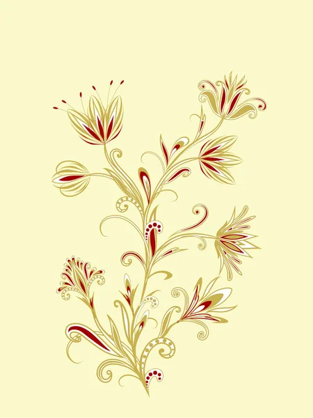 Bouquet Fantastic Flowers Background Ethnic Traditional Style — Stock Vector