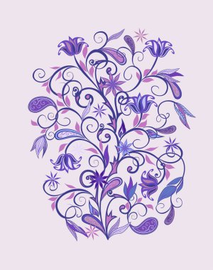 Fantastik buket. Arka planda etnik geleneksel tarzı.