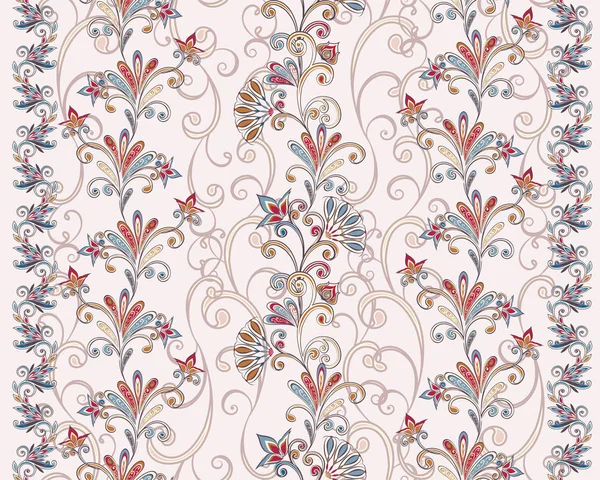 Abstract Vintage Patroon Met Decoratieve Bloemen Bladeren Paisley Patroon Oosterse — Stockvector