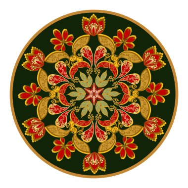 Dekoratif çiçek süsleme Doğu tarzı. Mandala.