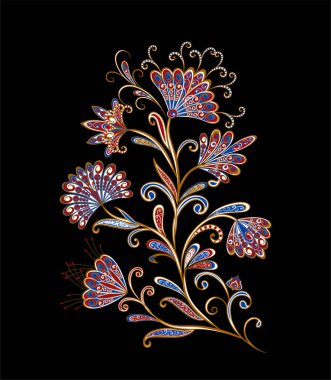 Fantastik buket. Arka planda etnik geleneksel tarzı.