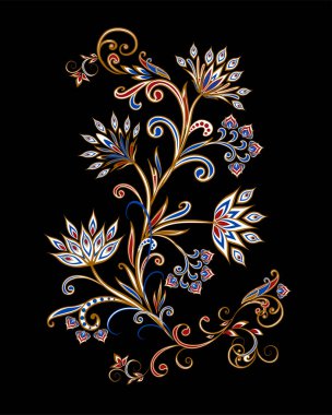 Fantastik buket. Arka planda etnik geleneksel tarzı.