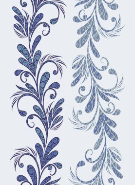 Sorunsuz vintage sınırları. Geleneksel Doğu tarzı, süs çiçek öğeleri.