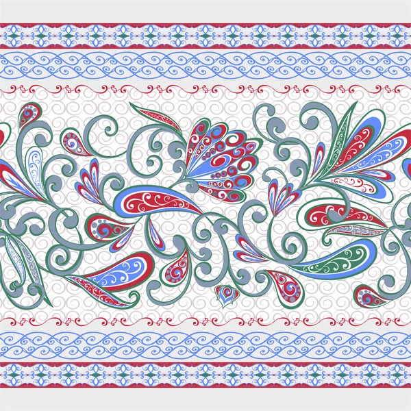 Sorunsuz vintage sınırları. Geleneksel Doğu tarzı, süs çiçek öğeleri.