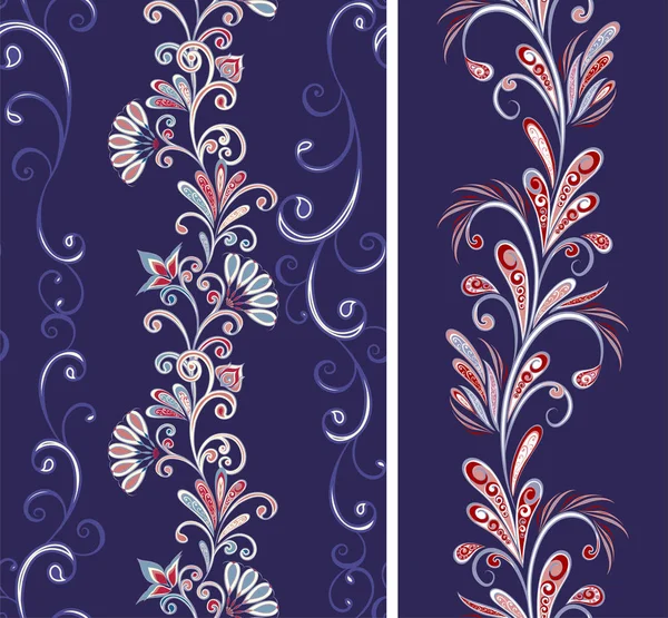 Abstraktes Vintage Muster Mit Dekorativen Blüten Blättern Und Paisley Muster — Stockvektor