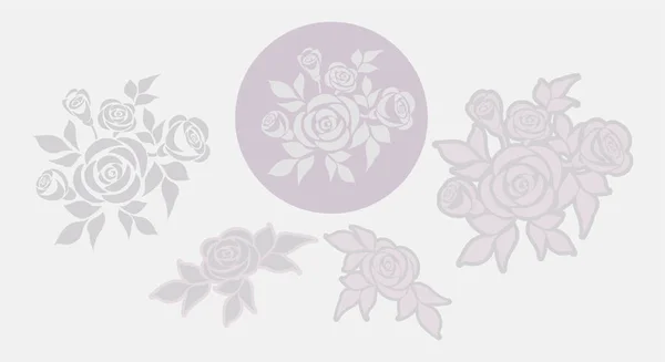 Набор Роз Векторный Набор Изолированных Букетов Роз Элементов Дизайна — стоковый вектор