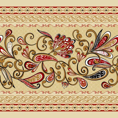 Kusursuz klasik sınırlar. Geleneksel Doğu tarzı, süs çiçekleri. Tasarım kartı, davetiye, broşür, kitap, dergi için süs eşyası.