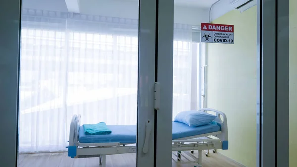 Quarto Para Quarentena Para Paciente Infectado Pelo Vírus Covid Hospital — Fotografia de Stock