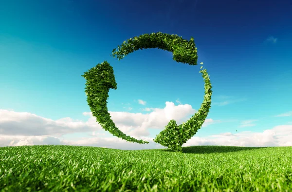 Hållbar Utveckling Eko Vänliga Livsstilskoncept Rendering Cirkla Pilikonen Färsk Våren — Stockfoto