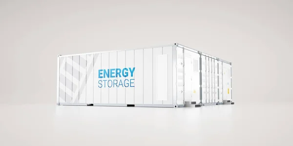 Instalação Armazenamento Energia Bateria Alta Capacidade Feita Contêineres Transporte Industrial — Fotografia de Stock