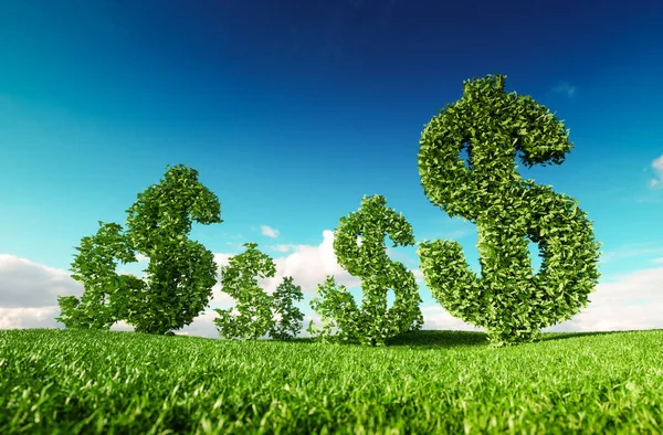 Negocio Respetuoso Con Medio Ambiente Beneficios Verdes Dinero Creciente Concepto — Foto de Stock