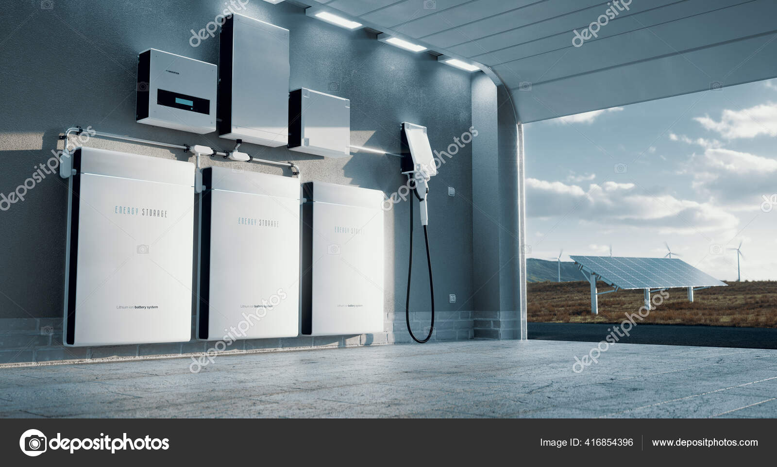 Concept Home Energy Storage System Based Lithium Ion Battery Pack Stock