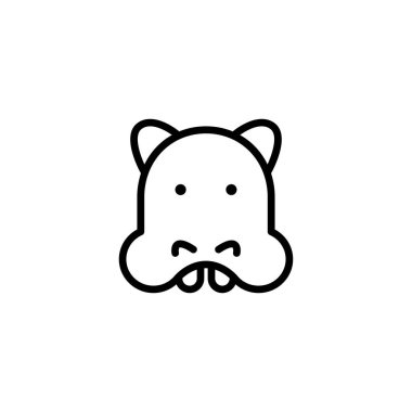 hipopotam ikon vektör illüstrasyonu