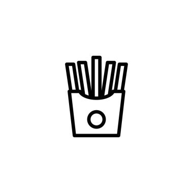 patates kızartması simge vektör çizim