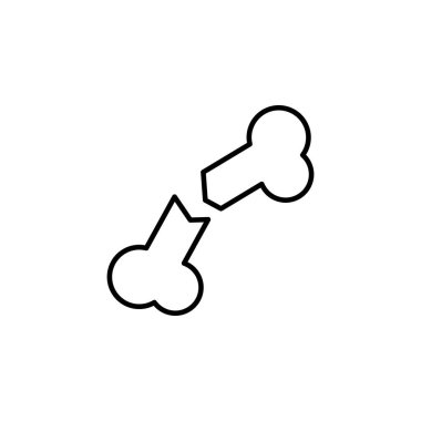 kırık kemik simge vektör çizim