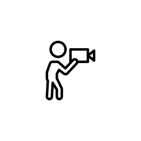 Video Cameraman Pictogram Vectorillustratie — Stockvector