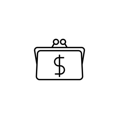 çanta sikke simge vektör çizim