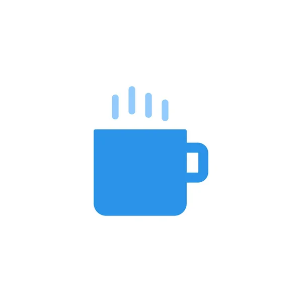 Coffee Cup Icon Vector Blue Monochrome Color — Stock Vector