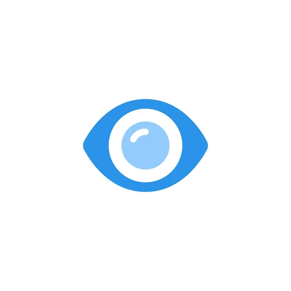 Eye Icon Vector Blue Monochrome Color — Stock Vector