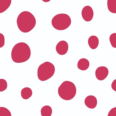 beyaz üzerine kırmızı nokta seamless modeli