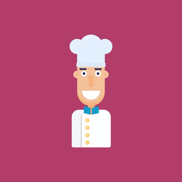 Chef Flat Cartoon Vector Illustration — Stock Vector