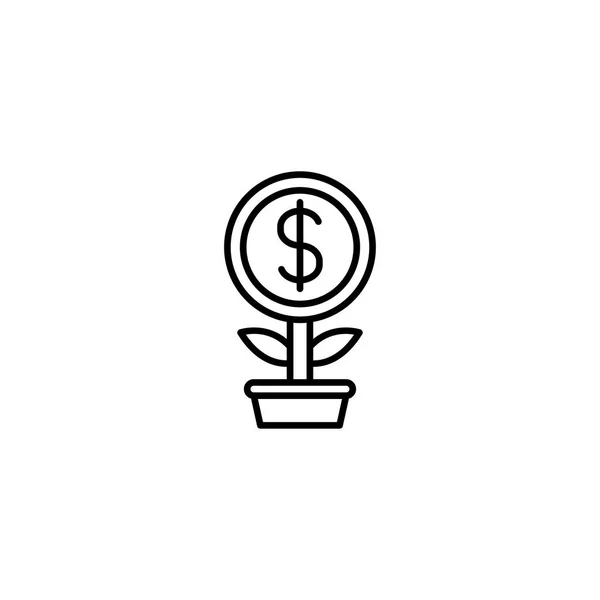 Dinero crecer icono vector ilustración — Vector de stock