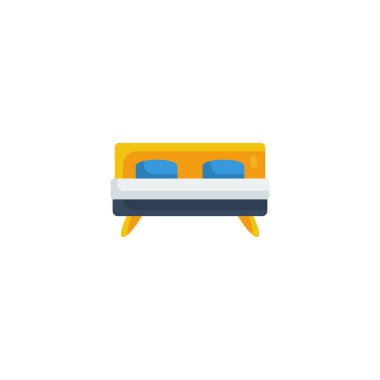 uyku, yatak ve yastık simgesi vektör illüstrasyon