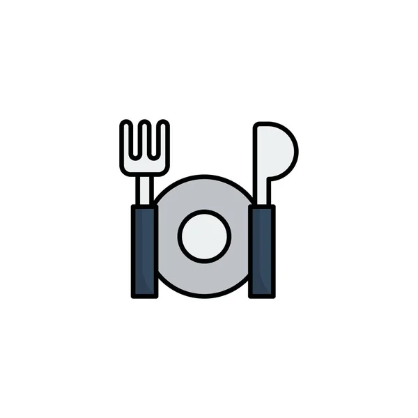 Lepel vork voedsel pictogram vector illustratie — Stockvector