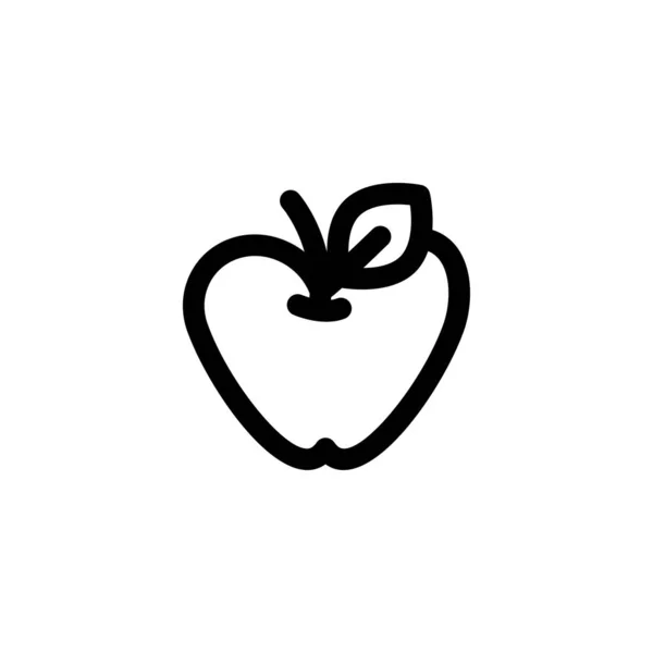Manzana, icono de fruta vector ilustración — Archivo Imágenes Vectoriales
