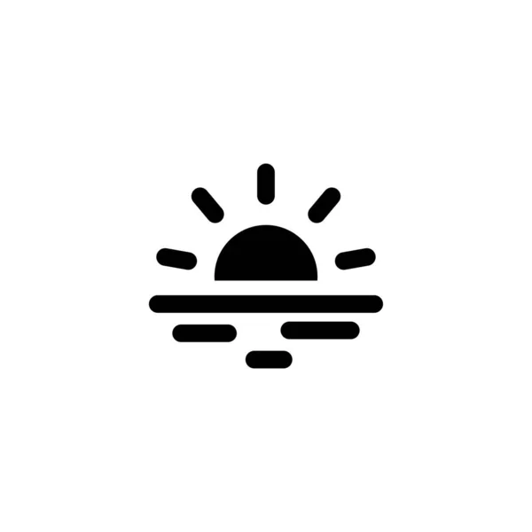 Auringonnousu, auringonvalon ikoni vektori kuvitus — vektorikuva