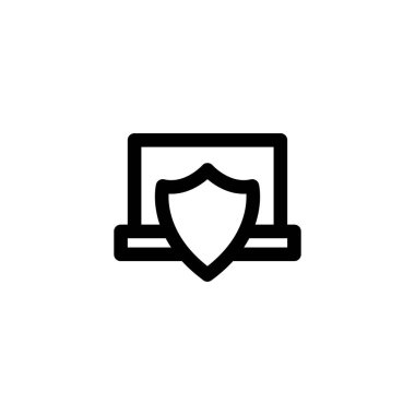 dizüstü koruma, dizüstü bilgisayar koruma simgesi vektör illüstrasyon