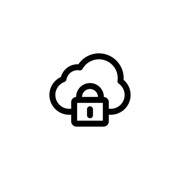 Nube icono de bloqueo ilustración vector — Vector de stock