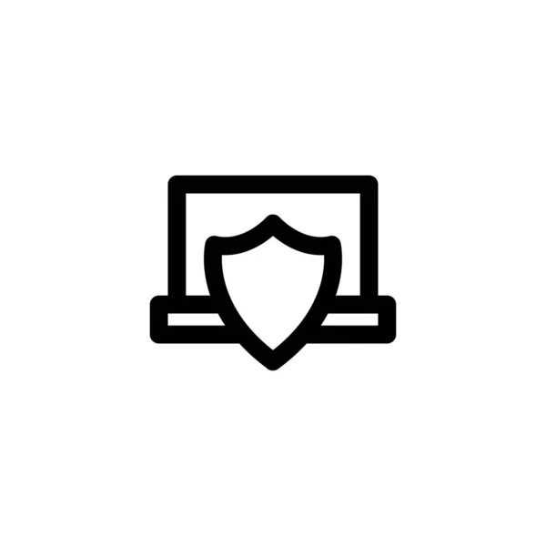 Laptop Protect, Notebook Protect Icon Vector Illustration — Stockvektor