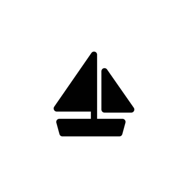 Zeilboot, schip pictogram vector illustratie — Stockvector