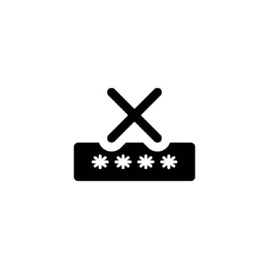 Yanlış parola simgesi vektör illüstrasyonu