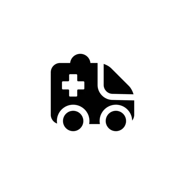 Ilustrasi vektor ikon emergencey ambulans - Stok Vektor