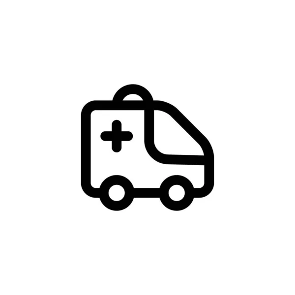 Ilustrasi vektor ikon emergencey ambulans - Stok Vektor