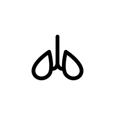 İnsan akciğer ikonu vektör illüstrasyonu