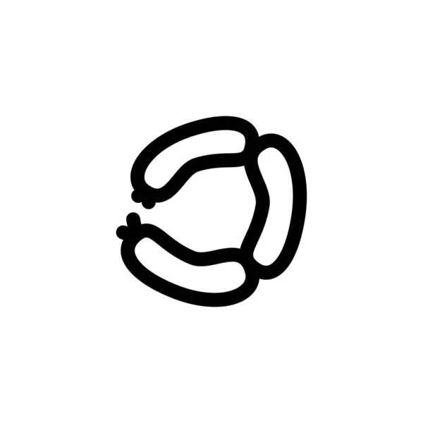 Icône de saucisse illustration de symboles vectoriels — Image vectorielle