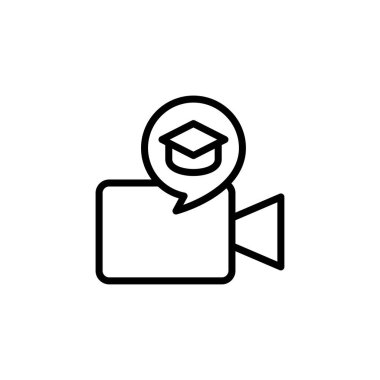 E öğrenme video simgesi vektör illüstrasyon işareti