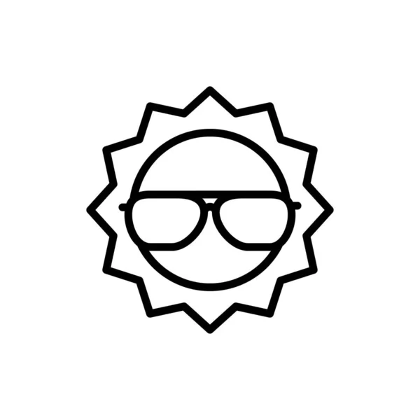 Sol con gafas icono vector signo de ilustración — Archivo Imágenes Vectoriales
