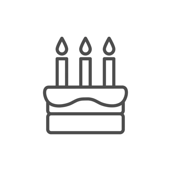 Pastel, icono de la torta de cumpleaños vector ilustración — Vector de stock