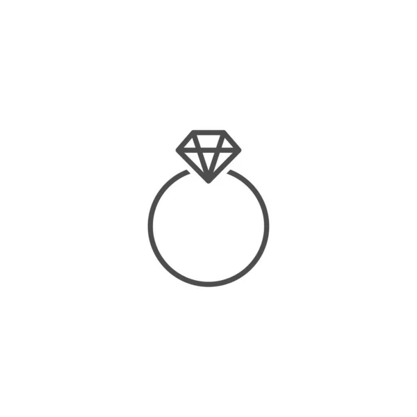 Gyémánt gyűrű ikon vektor illusztráció — Stock Vector