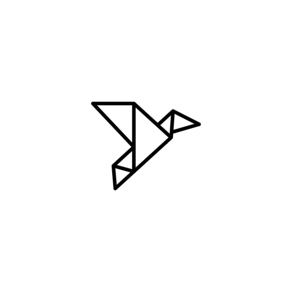 Origami Vogel Symbol Vektor Illustration — Stockvektor