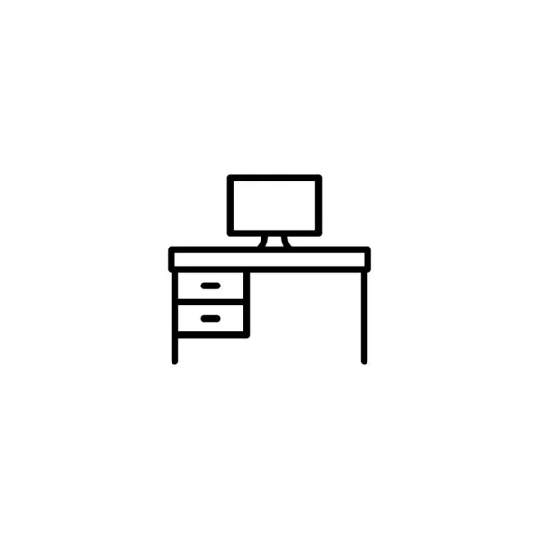 Büro Schreibtisch Symbol Vektor Illustration — Stockvektor
