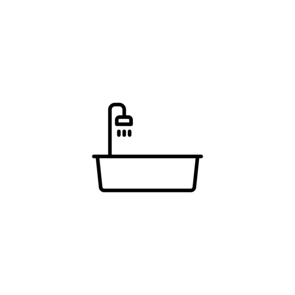 Bañera, bañera icono vector ilustración — Vector de stock